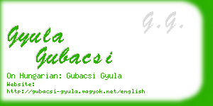 gyula gubacsi business card